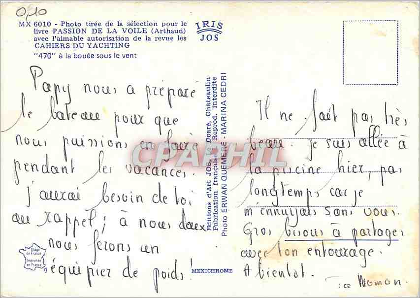 Regates de voile — Série de bateaux 470 — Éditions IRIS JOS — Back