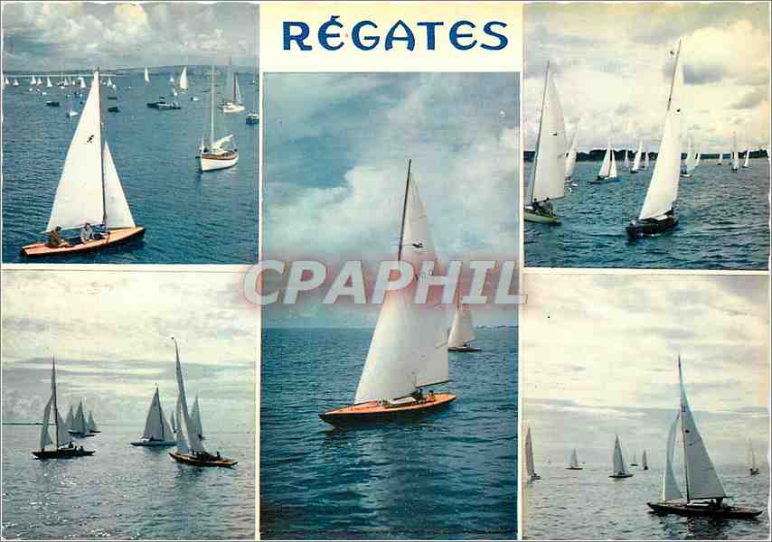 CPM Bretagne en couleurs Regates en Couleurs Bateaux de diverses categories Requin Dragon Caneton Ba