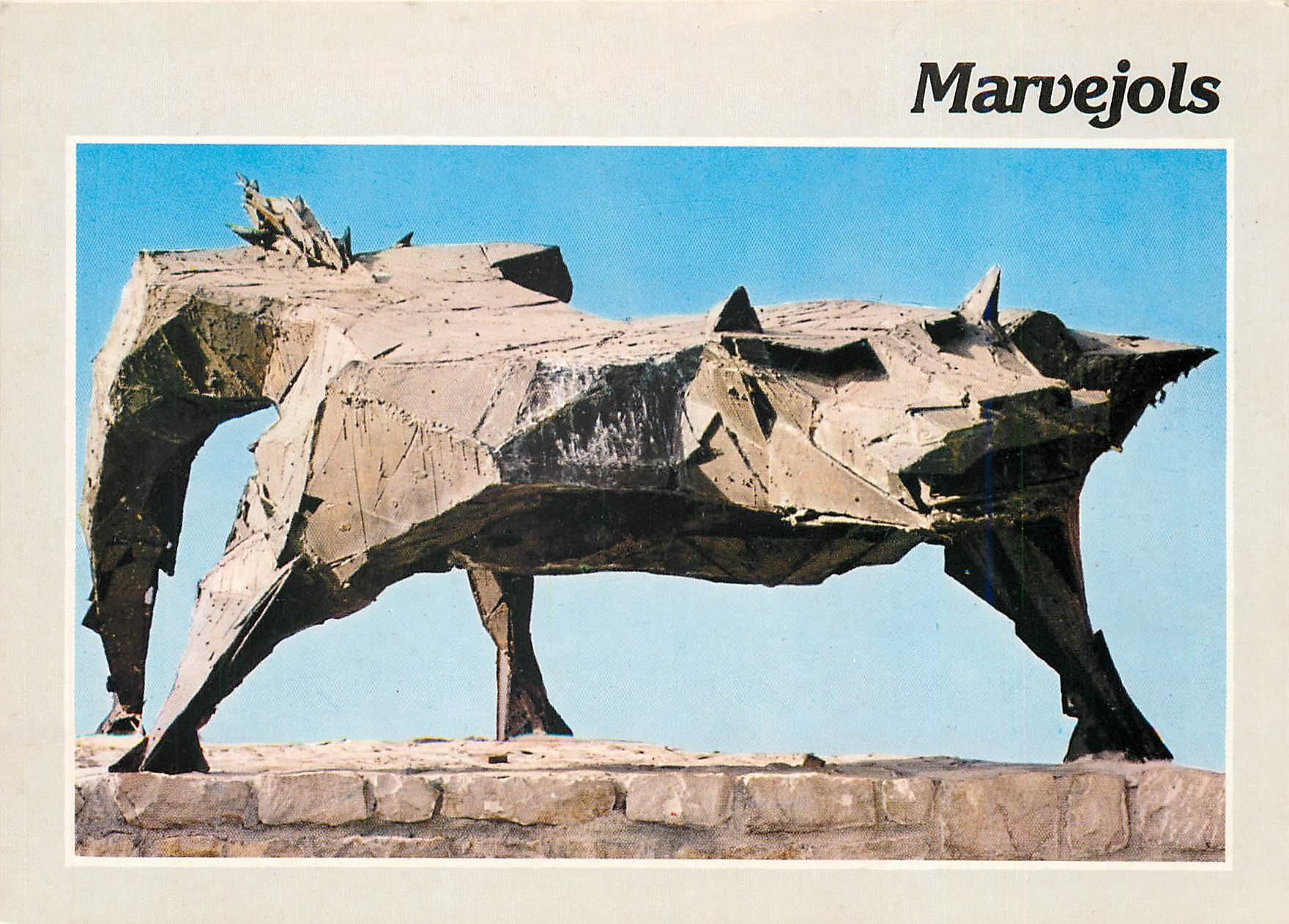 CPM Marvejols (Lozere) alt 651 m Statue de laBete duGevaudan (Oeuvre du Scupteur Auricoste)