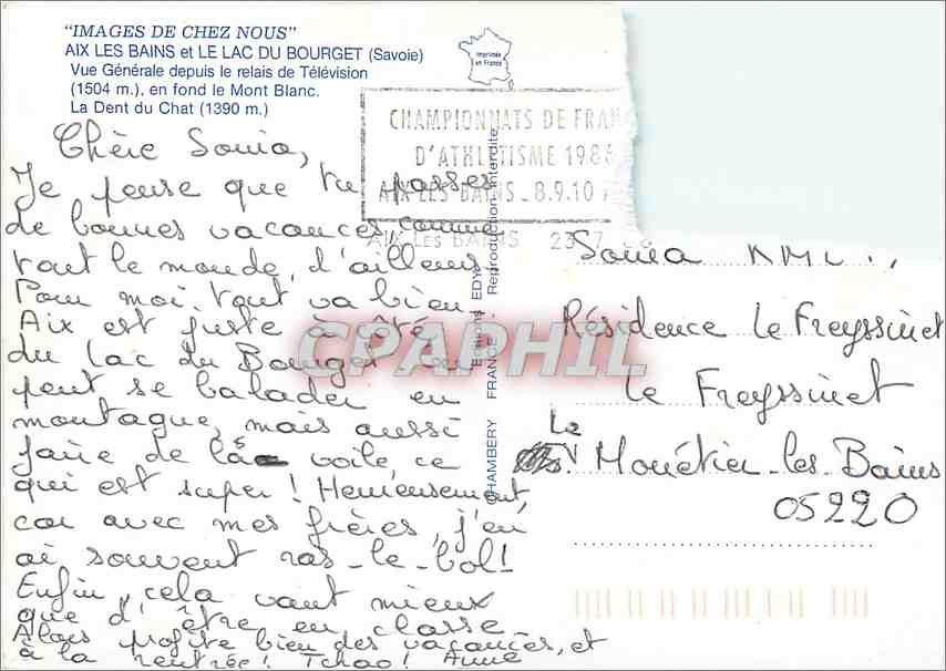 CPM Aix les Bains et le Lac du Bourget (Savoie) Vue generale depuis le relais de television — Rückseite