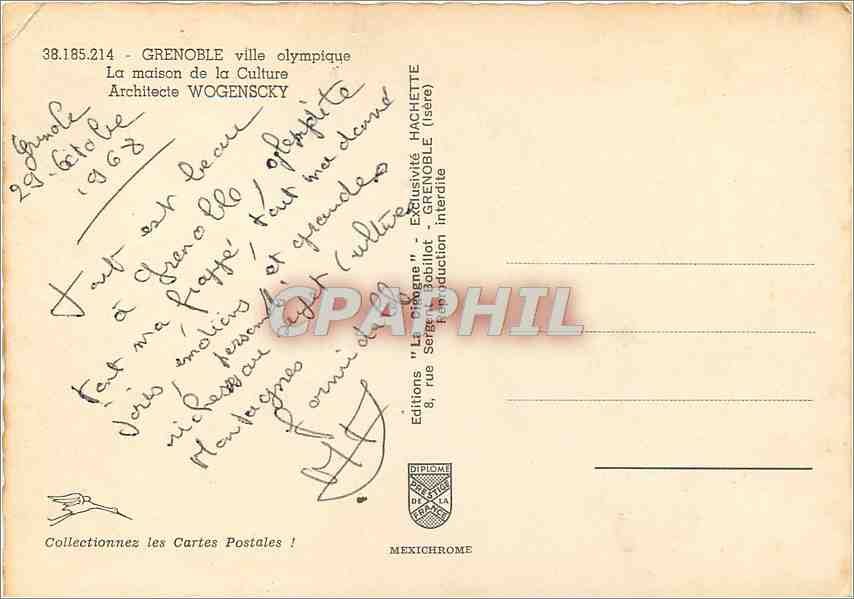 Grenoble — La maison de la Culture — Éditeur IRIS — Rückseite