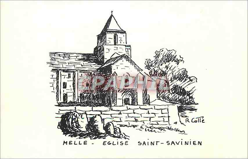 CPM Melle Eglise Saint Savinien
