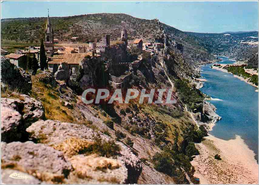 St-Martin-d'Ardèche (Gard) — Blick auf das alte Dorf Aiguèze, das die Ardèche übersieht — Verlag Combier, Macon