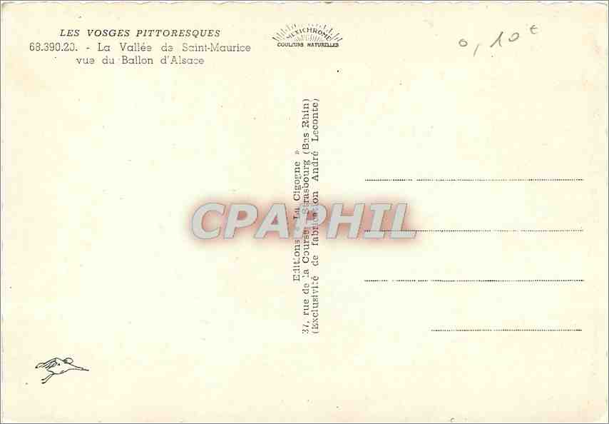 CPM Les Vosges Pittoresques La Vallee de Saint Maurice vue du Ballon d'Alsace — Back