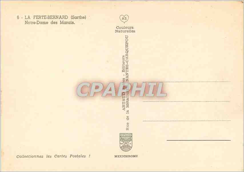 CPM La Ferte Bernard (Sarthe) N d des Marais — Rückseite