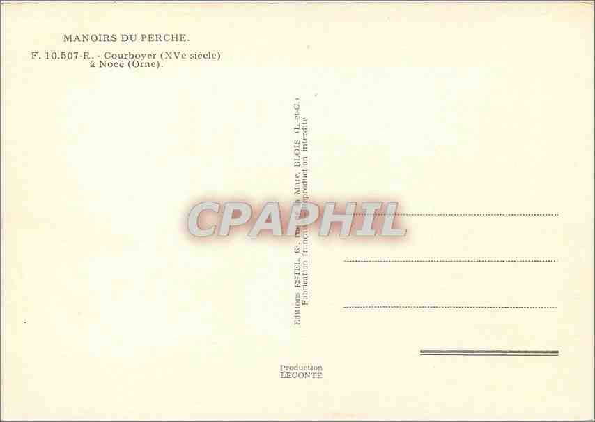 Château de Courboyer — Manoirs du Perche — Éditions Estel, Noisy-le-Sec — Rückseite