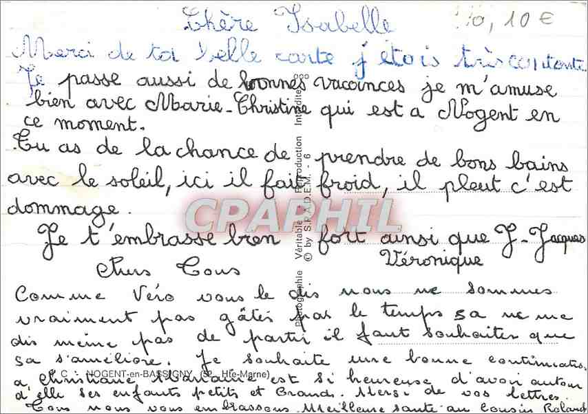 CPM Nogent en Bassigny (Hte Marne) — Rückseite