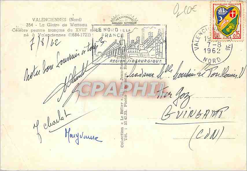 CPM Valenciennes (Nord) La Gloire de Watteau celelbre peintre francais du XVIIIe ne a Valenciennes ( — Back