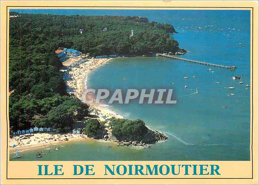 Ile de Noirmoutier — vue aérienne de la plage et du bois de la Chaise — Éditeurs d'Art Jack, Noirmoutier