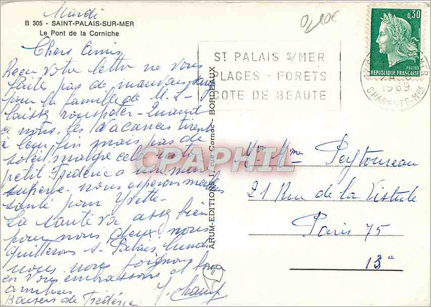Le Pont de la Corniche — Saint-Palais-sur-Mer — Arum Éditions — Rückseite