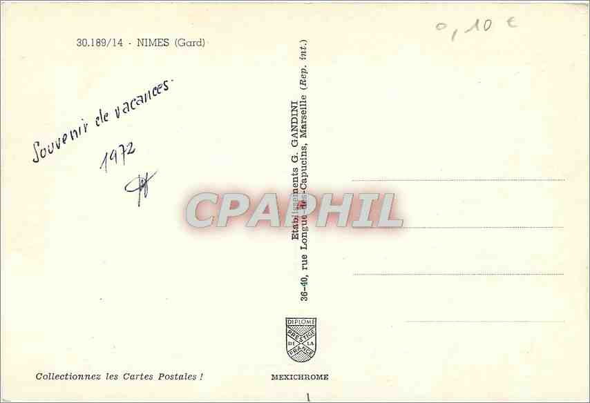 CPM Nimes (Gard) — Rückseite