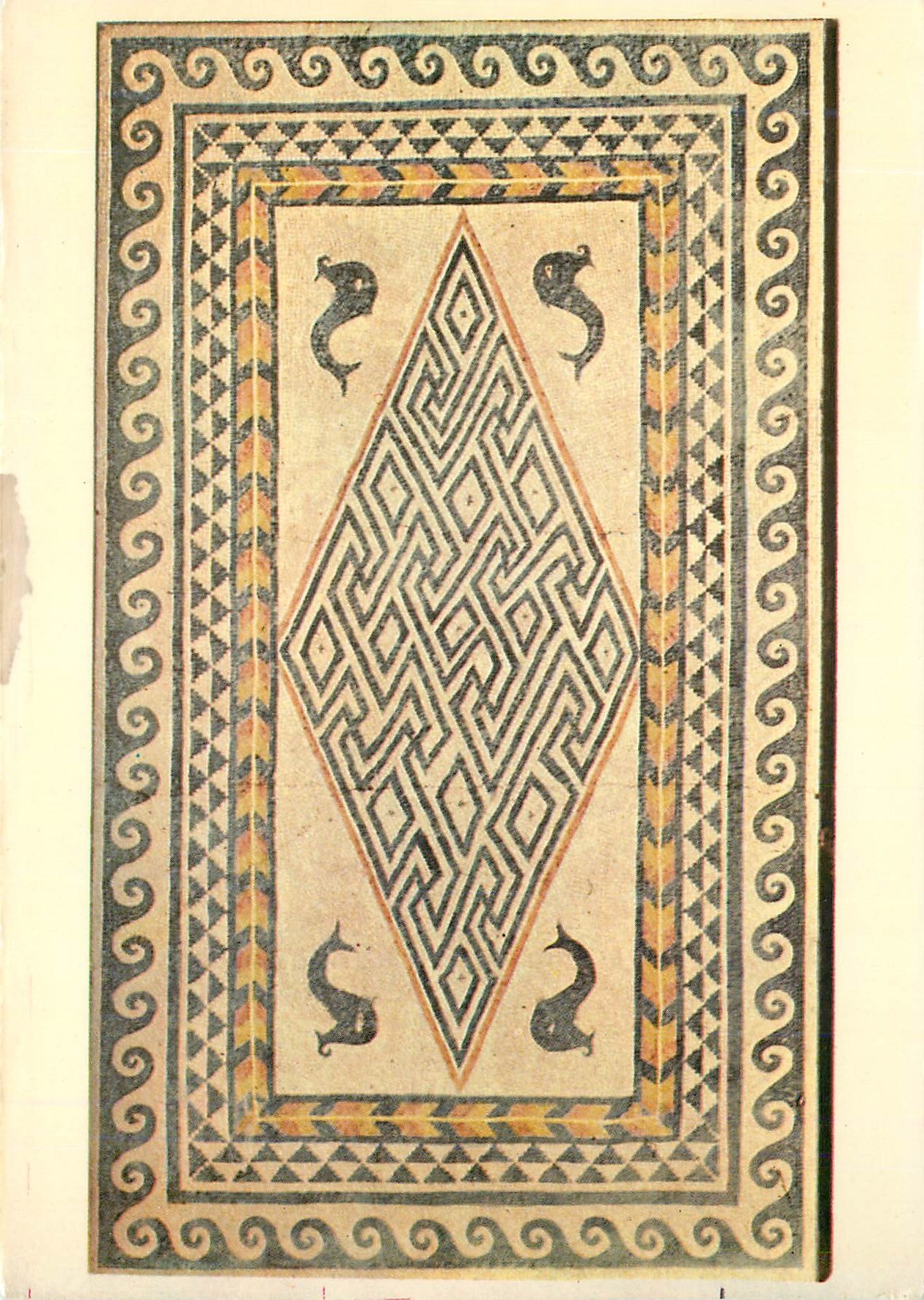 CPM Nimes (Gard) Musee de la Maison Carree Mosaique romaine trouve a Saint Come et Maruejols (Gard)