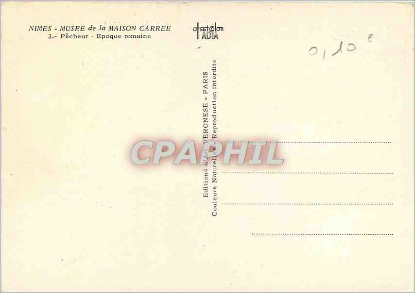 CPM Nimes (Gard) Musee de la Maison Carre Pecheur epoque romaine — Rückseite