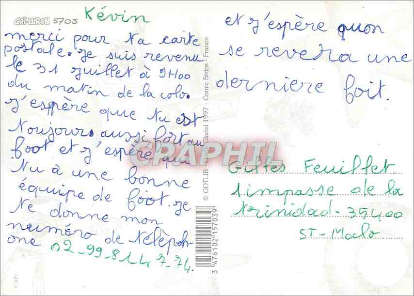 CPM Cet Ete je suis le Caid de la Drague Gotlib Gai Luron — Rückseite