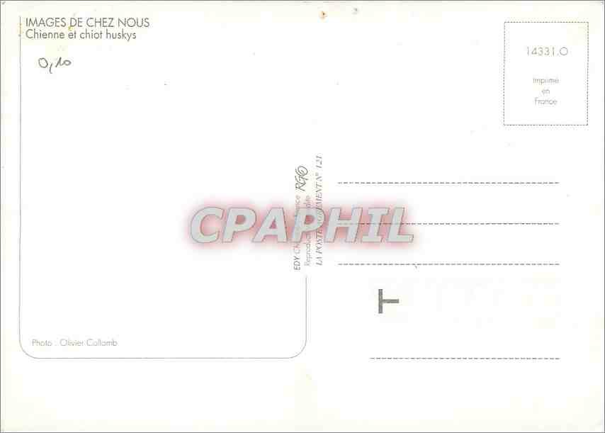 CPM Images de chez nous Chine et Chiot huskys — Back