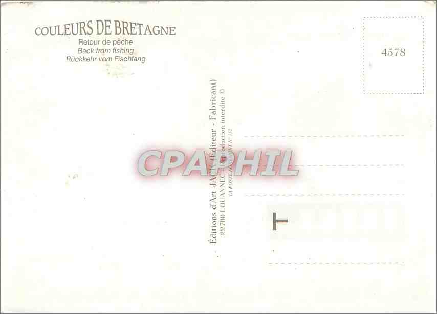 CPM Couleurs de Bretagne Retour de peche — Back