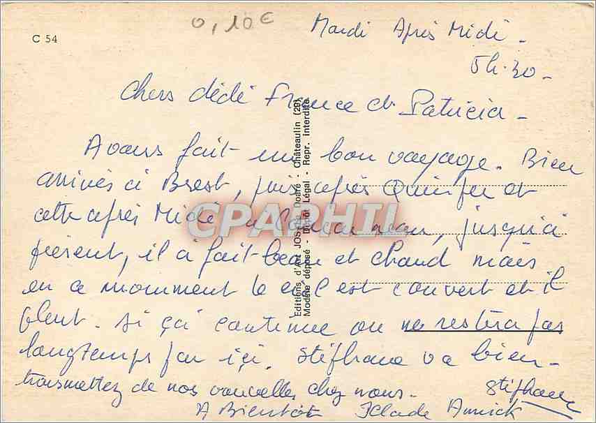 CPM Images de Cornouaille — Rückseite