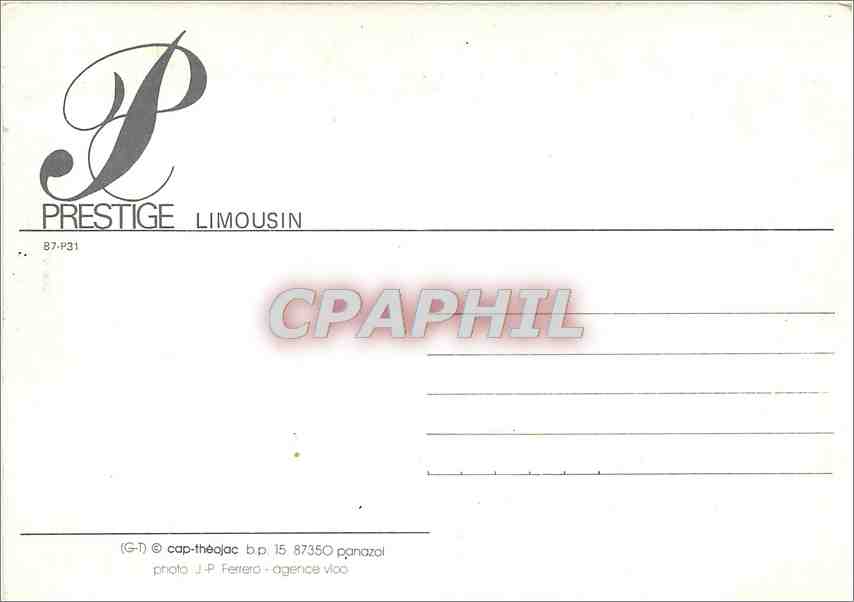 CPM Prestige Limousin — Rückseite