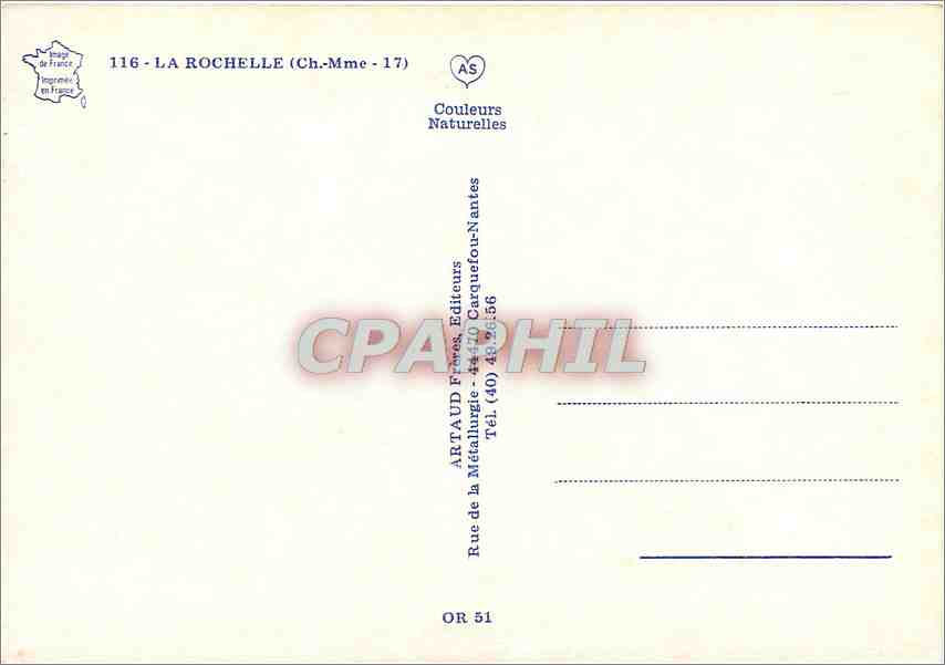 CPM La Rochelle (Ch Mme) — Verso