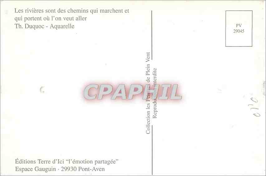 CPM Les Rivieres sont des chemins qui marchent et qui portent ou l'on veut aller — Verso