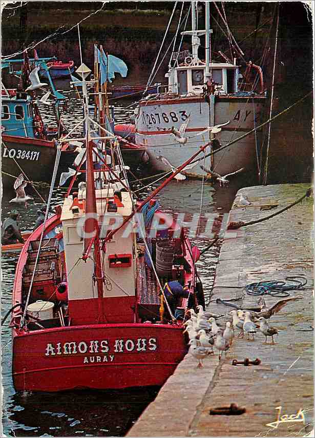CPM Couleurs de Bretagne Chalutiers a quai