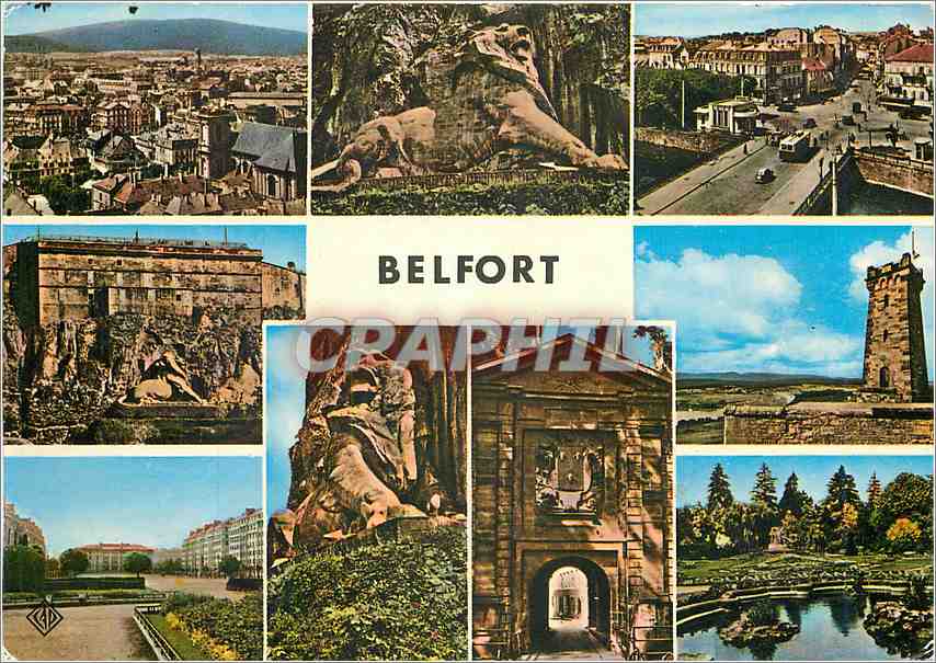 CPM Belfort (Terr de Belfort) Vue generale le Lion L'Oeuvre de Barthldi