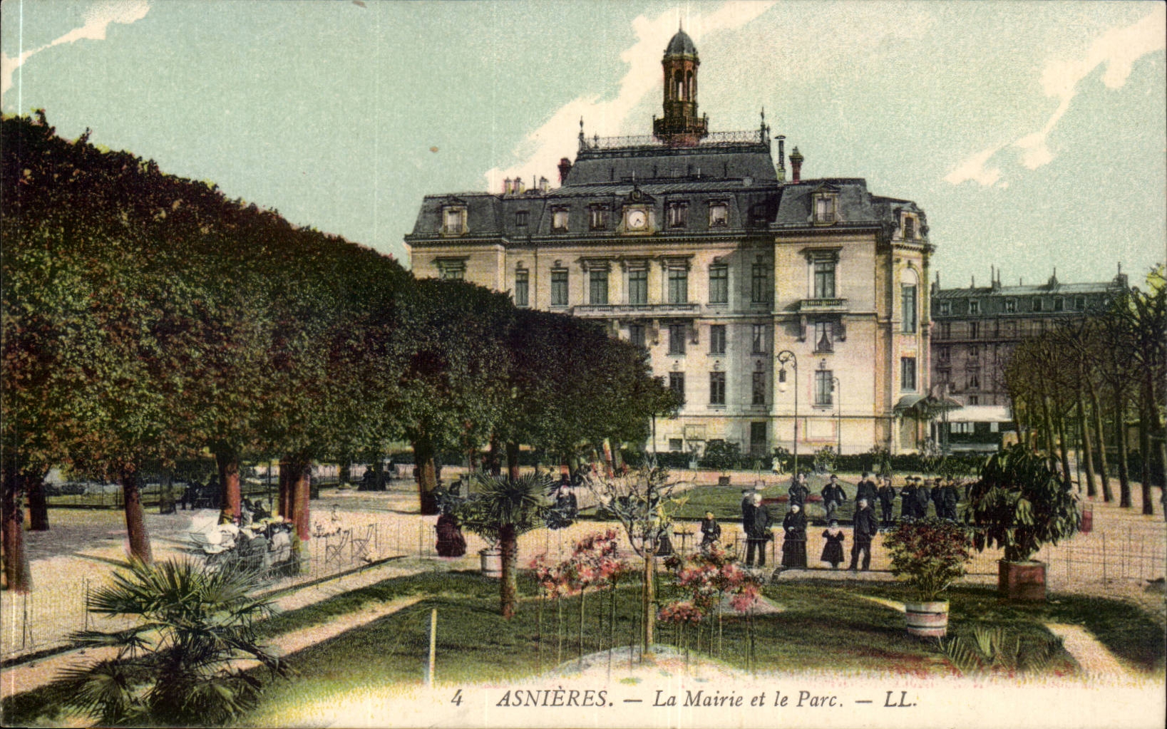 Asnieres CPA La mairie et le parc