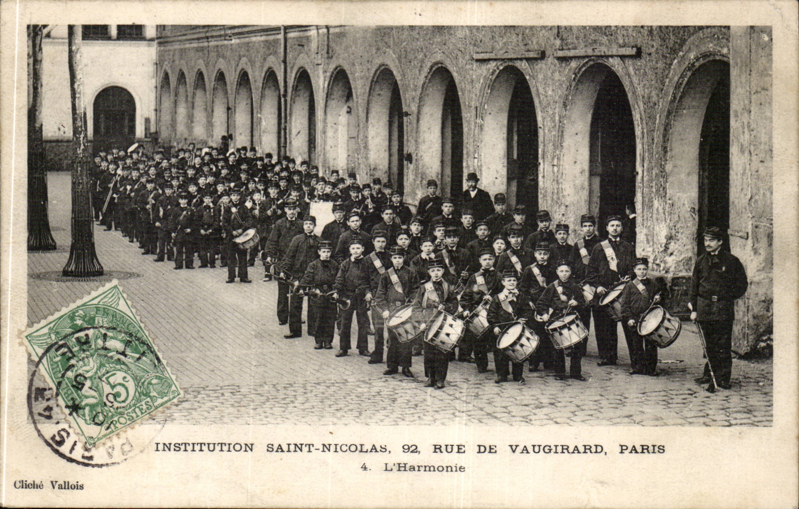 Paris CPA Institution Saint Nicolas 92 rue de Vaugirard 14eme l'harmonie Musique