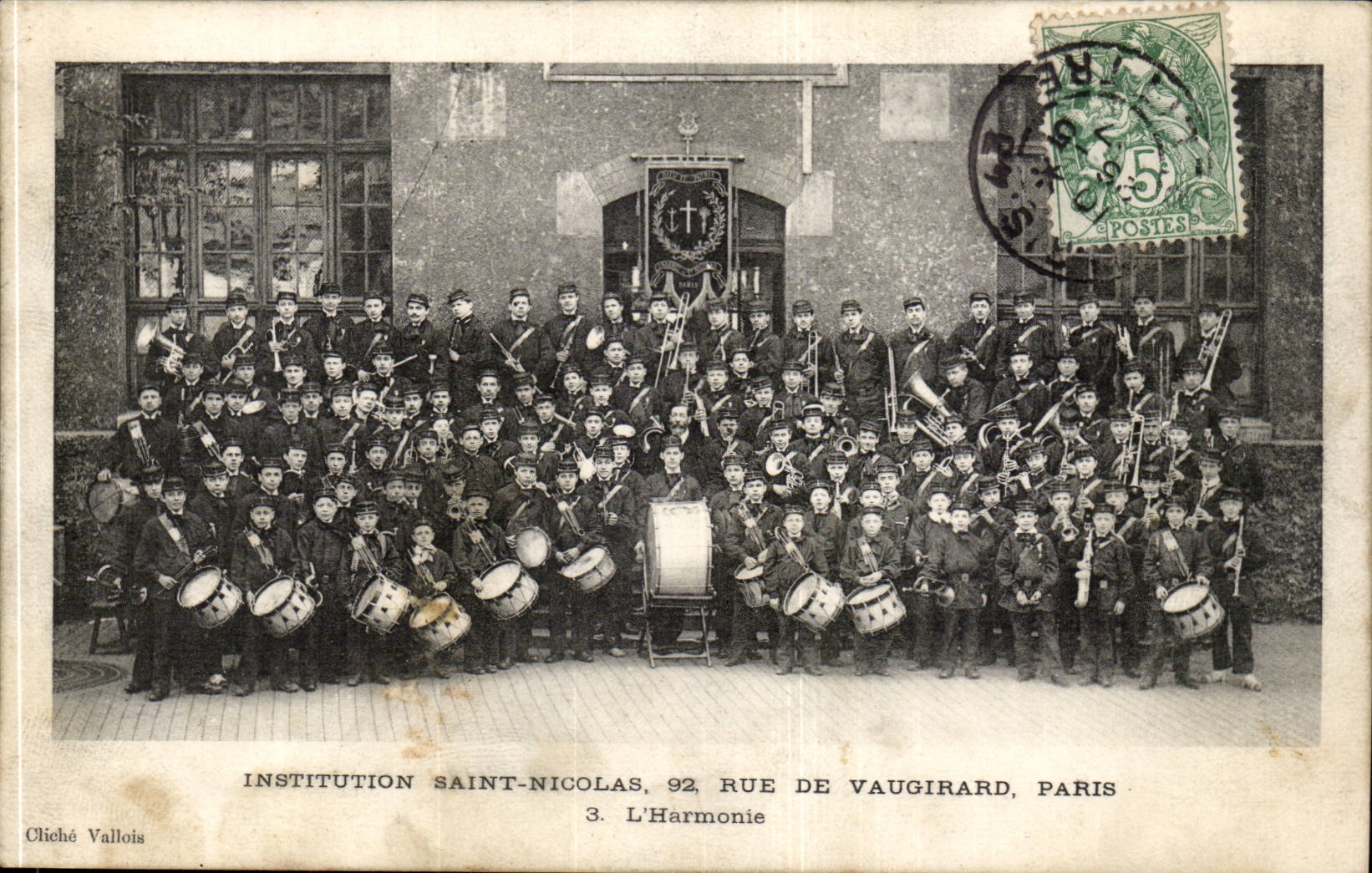 Paris CPA Institution Saint Nicolas 92 rue de Vaugirard 14eme l'harmonie Musique