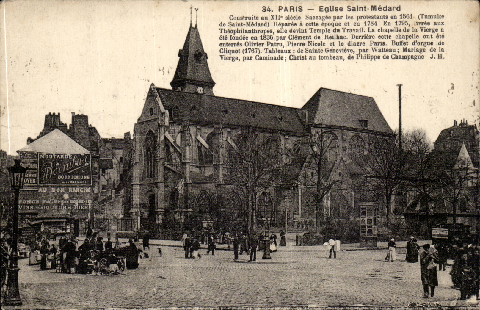 Paris CPA Eglise Saint Medard