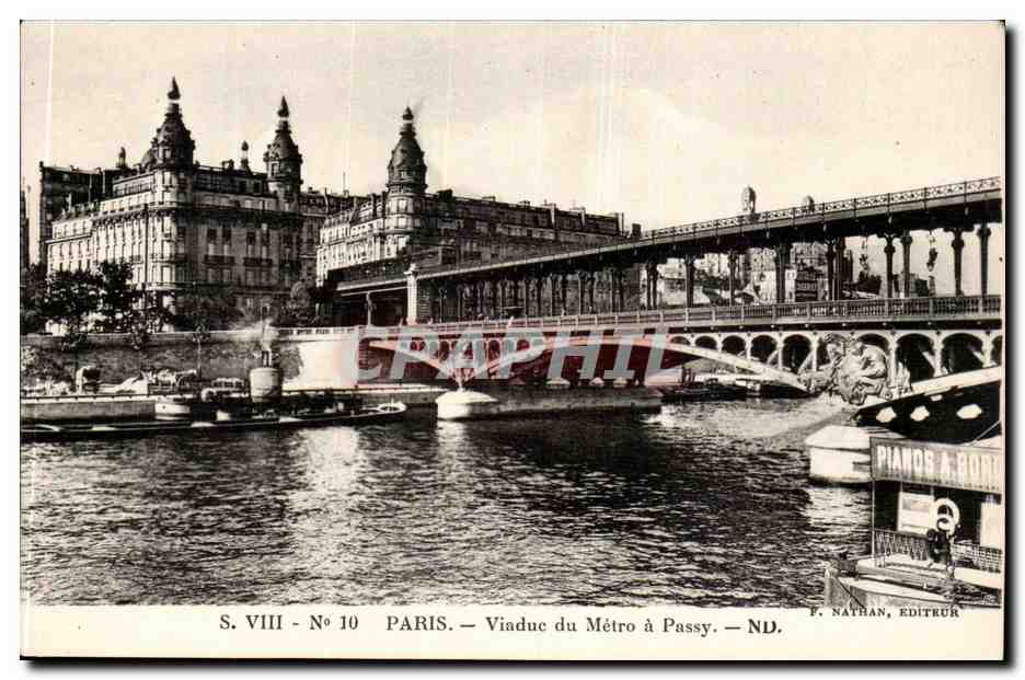 Paris CPA Viaduc du metro a PAssy