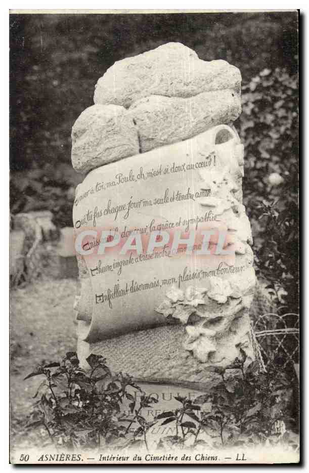 Asnieres CPA Interieur du cimetiere des chiens