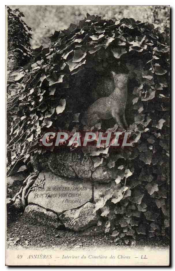 Asnieres CPA Interieur du cimetiere des chiens