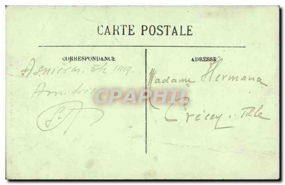 Asnieres CPA Interieur du cimetiere des chiens — Rückseite