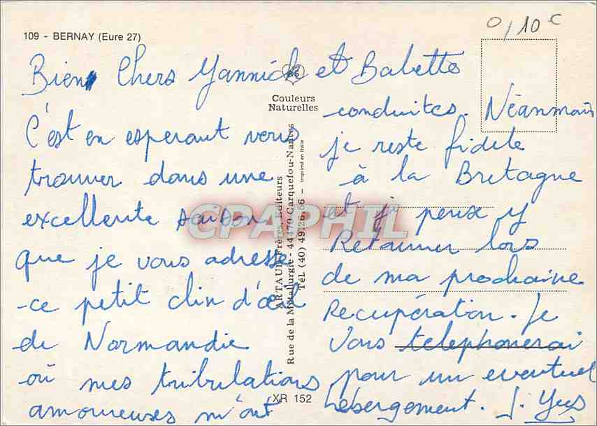 CPM Bernay (Eure) — Rückseite