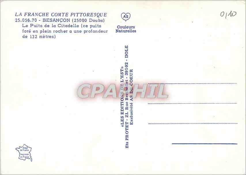 CPM La Franche Comte Pittoresque Besancon (Doubs) Le Puits de la Citadelle (Ce puits fore en plein r — Rückseite