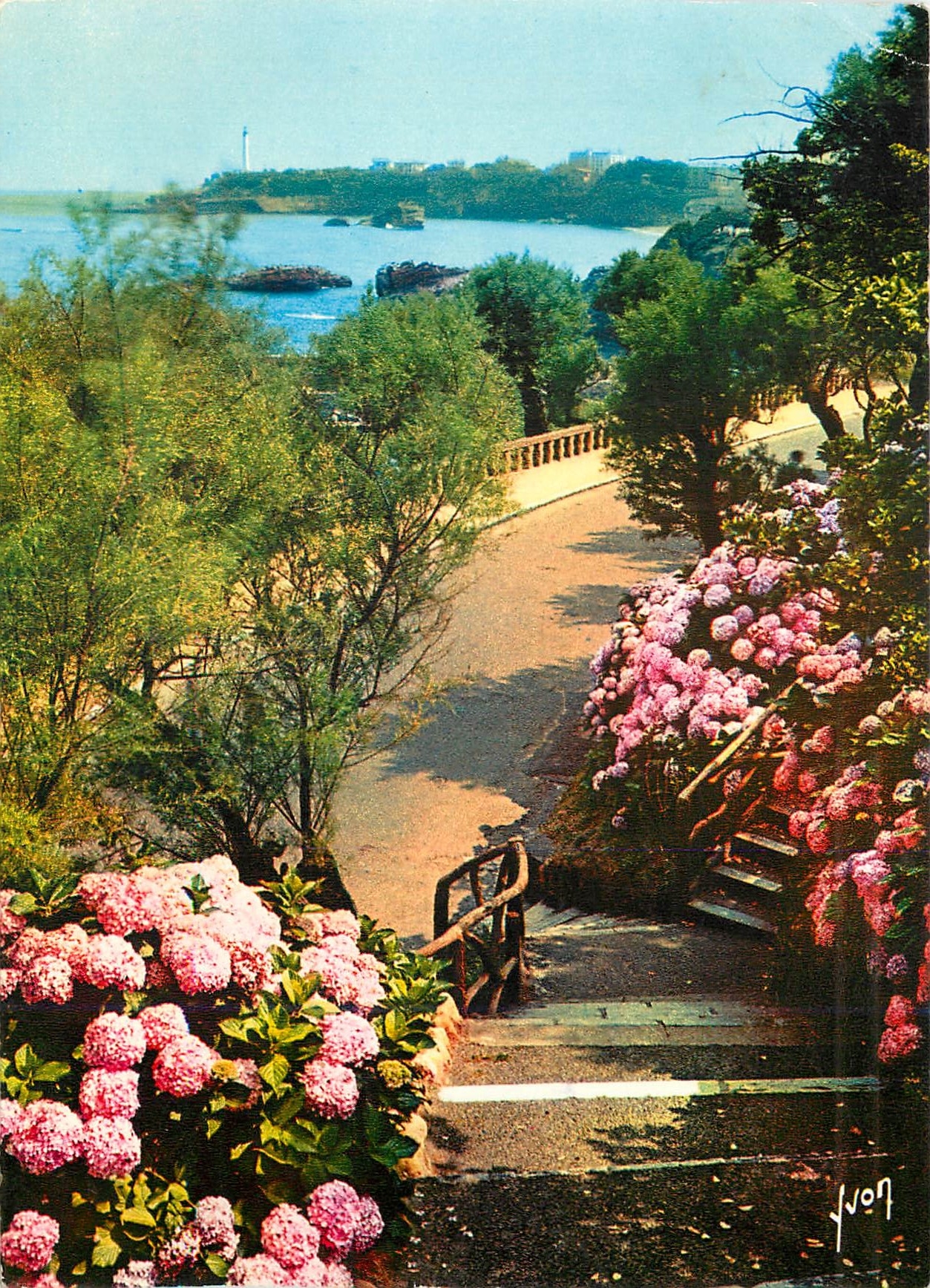 CPM Biarritz (Pyr Atl) La Cote Basque Promenade sur le Promontoire de l'Atalaye a travers les horten