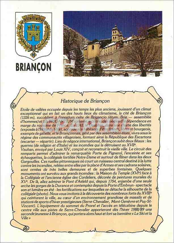 BRIANÇON — Historique de Briançon — éditeur non visible