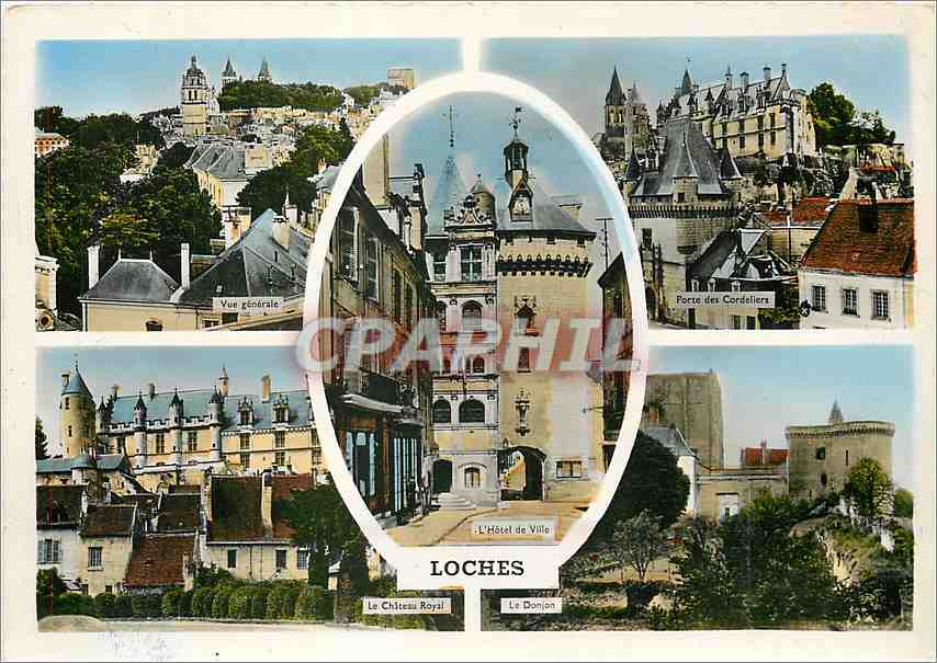 CPM Loches (I et L) Vue generale Porte des Celestins Le château Royal Le donjon