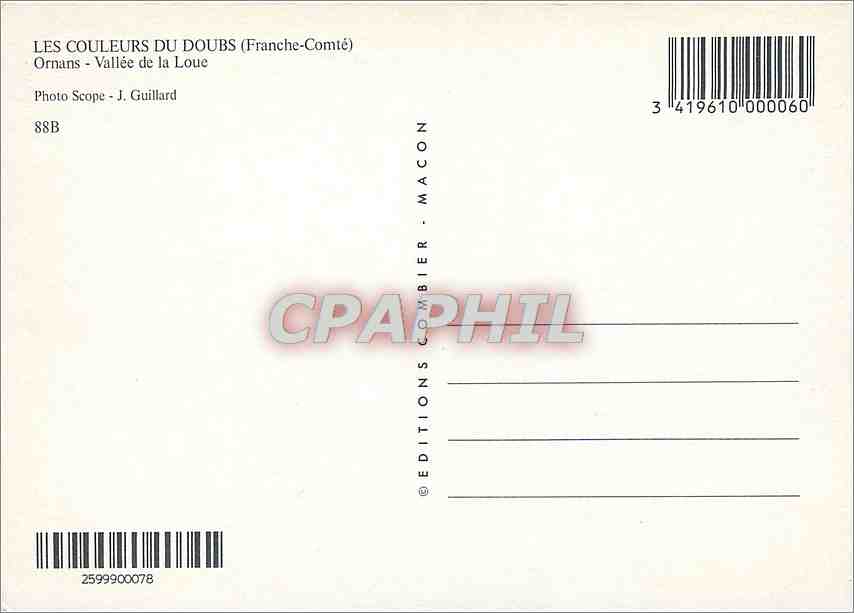 CPM Les Couleurs du Doubs (Franche COmte) Ornans Vallee de la Loue — Back