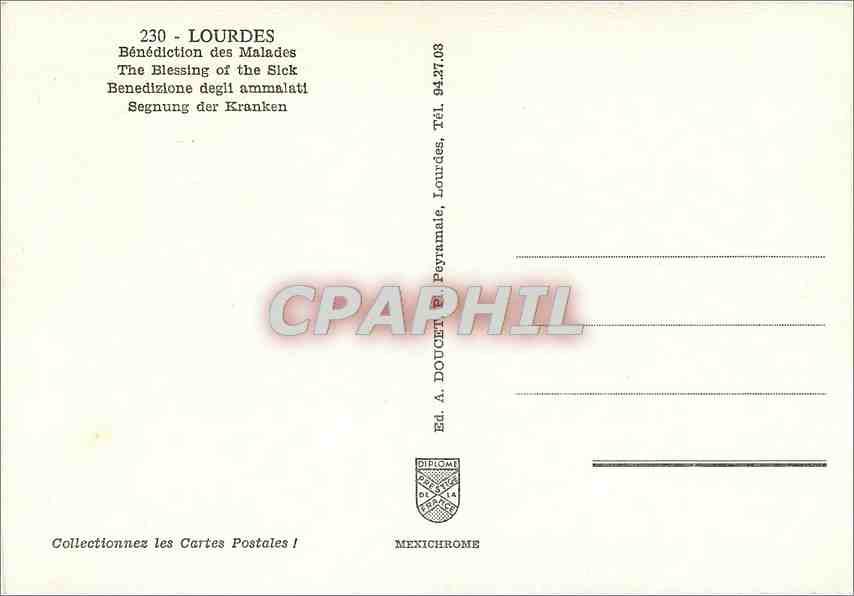 CPM Lourdes Benediction des Malades — Verso