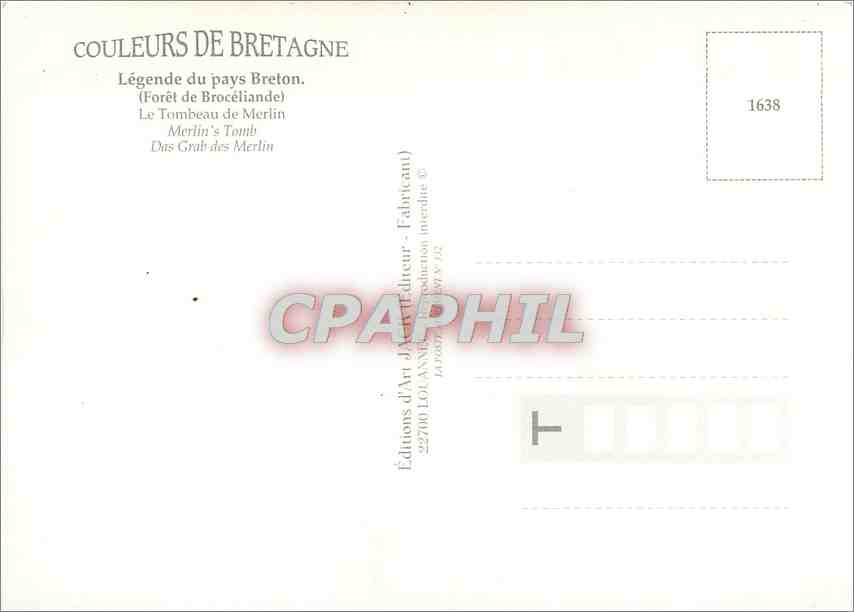 CPM Couleurs de Bretagne Legende du Pays Breton (Foret de Broceliande) — Rückseite