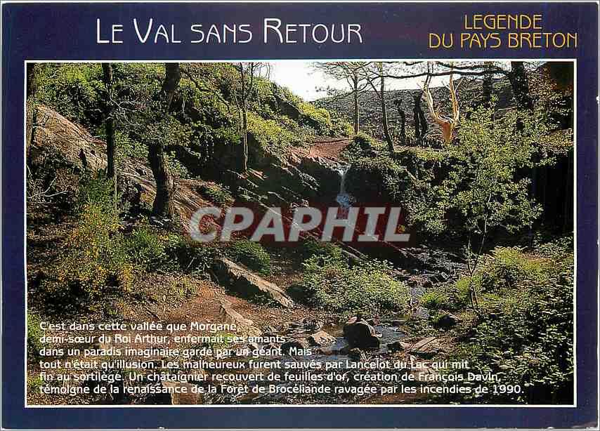 CPM Couleurs de Bretagne legende du pays Breton (Foret de Broceliande) Le val sans Retour