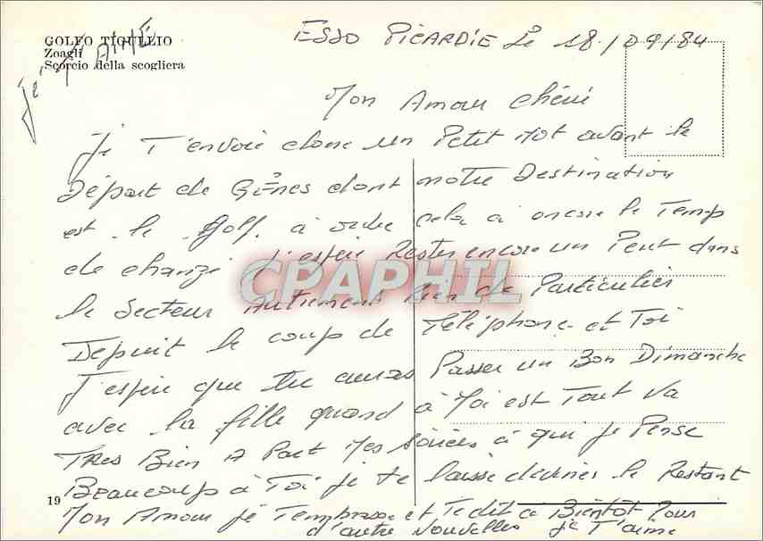 CPM Golfo Toullio Scorcio della Scogliera — Rückseite
