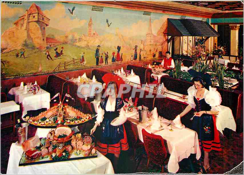 CPM Chez Hansi Grande Brasserie Alsacienne Paris Montpartnasse Folklore