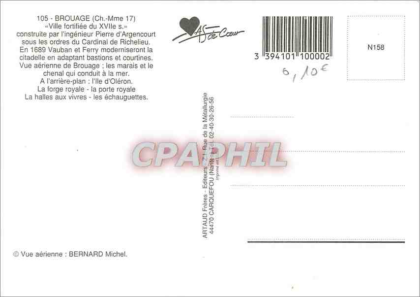 CPM Brouage (Ch Mme) Ville Fortifiee du XVIIe s — Rückseite