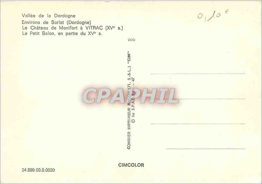 CPM Vallee de la Dordogne Environs de Saralt (Dordogne) Le Chateau de Montfort a Vitrac (XVe s) Le p — Rückseite