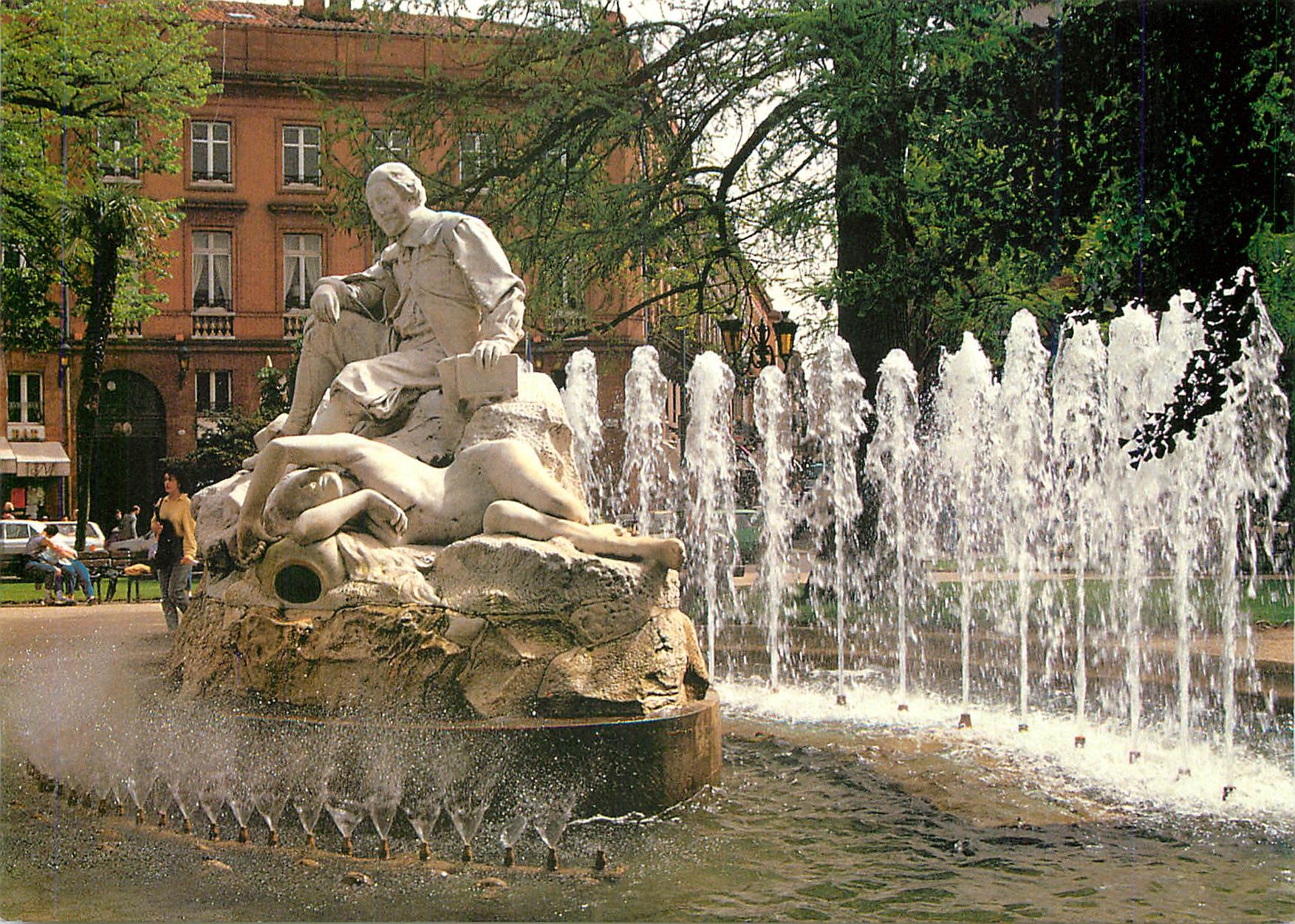 Toulouse, la Ville Rose — Square Wilson, statue du poète — Éditions LOUBATTEÈRE