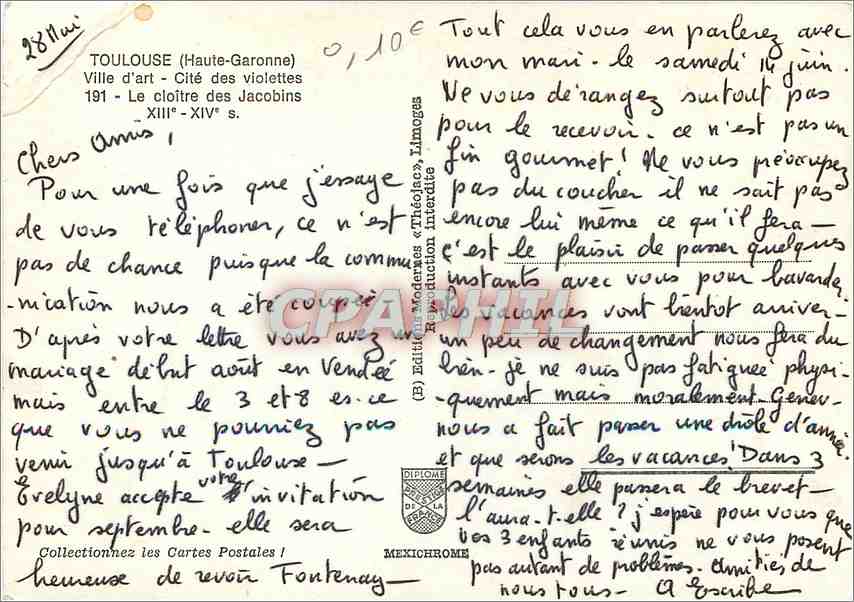 Toulouse - Cité des Jacobins — XIIIe-XIVe s. — Éditeur IRIS — Verso