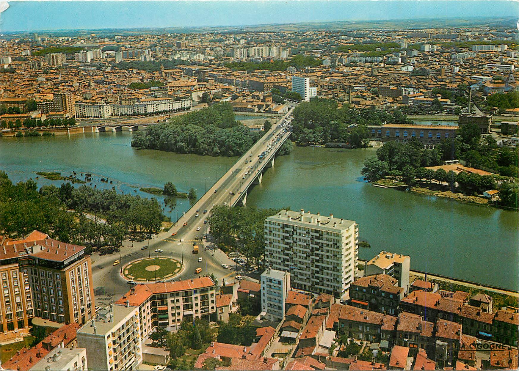 Toulouse (Haute-Garonne) — En avion sur le Pont St-Michel — Editions LA CIGOGNE